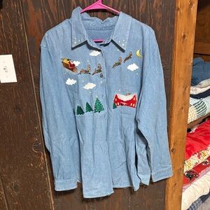 Embroidered Denim Shirt